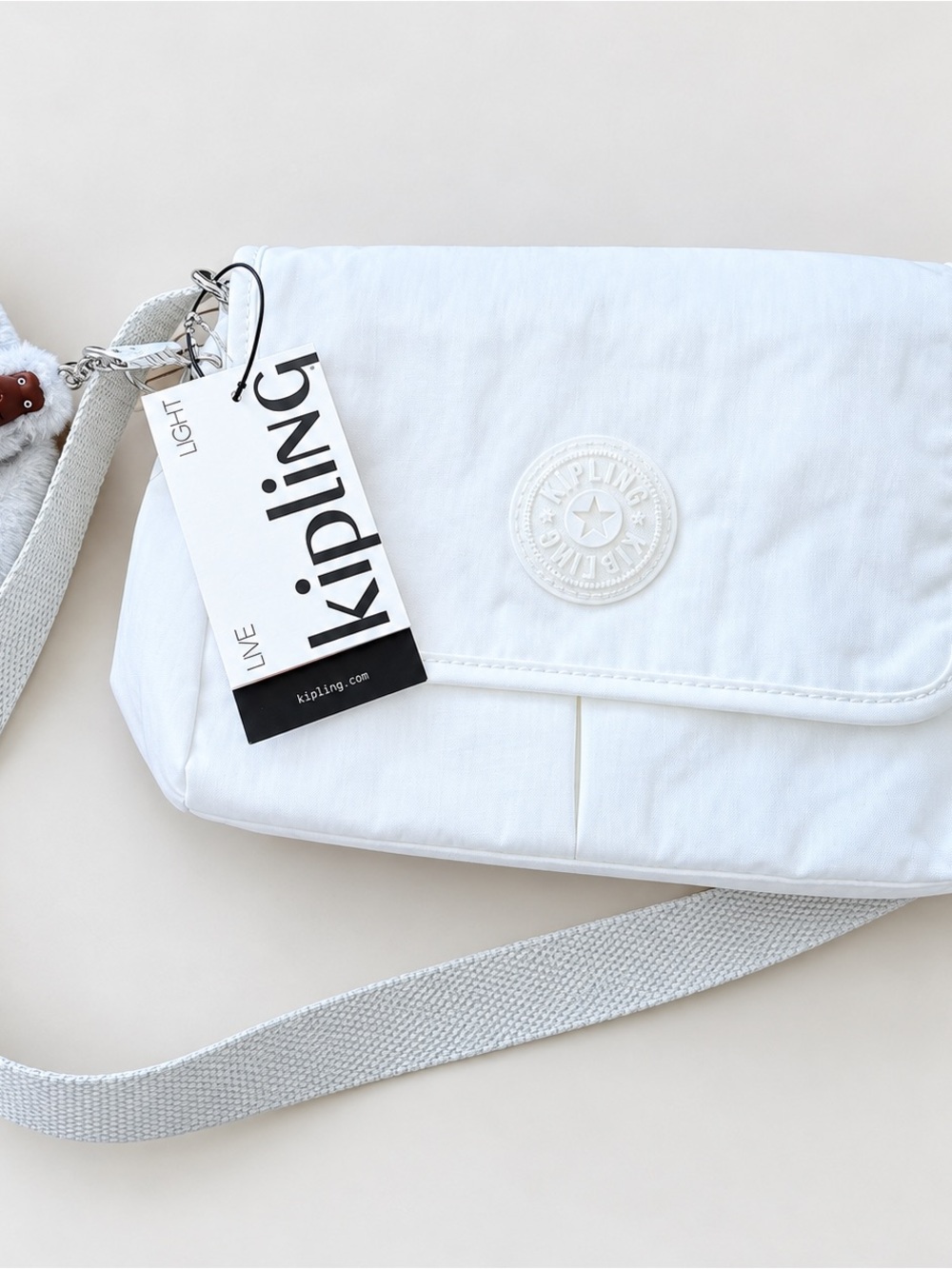Kipling White Crossbody Bag with Adjustable Strap